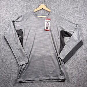 Hang Ten Sun Tee Men M Smoked Pearl UPF 50+‎ Quick Dry Long Sleeve Zip Pocket